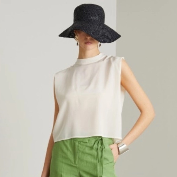 NWOT ‘S Max Mara Label-cut Wide-brimmed Raffle Effect Cloche Size: S/M Spring - Picture 3 of 14